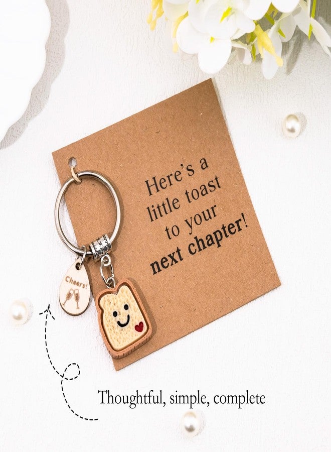 Aisity Stocking Stuffers for Teen Girls Coworker Gifts for Women Teen Girls Cute Toast Keychain Gift for Teenager Coworker Leaving Going Away Gifts for Women Congratulations New Beginnings Gift Ideas - Image 4